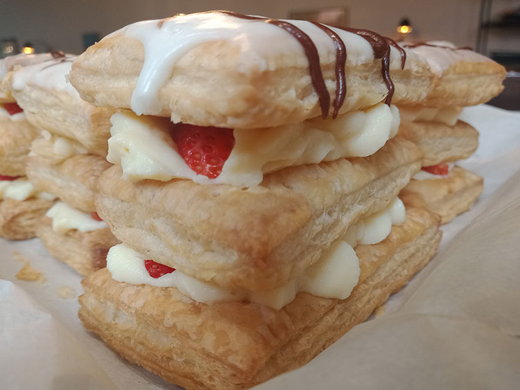 Strawberry and Cream Filled Pastry